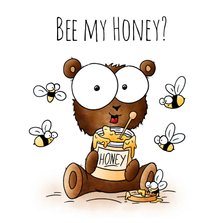 Valentijnskaart beertje - Bee my Honey?