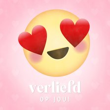 Valentijnskaart emoji hartjesogen 'verliefd op jou!'