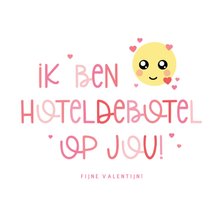 Valentijnskaart hoteldebotel emoji en hartjes