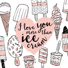 Valentijnskaart ijsjes