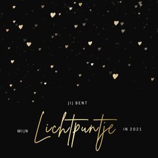 Valentijnskaart - jij bent mijn lichtpuntje met hartjes 