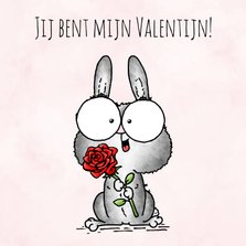 Valentijnskaart konijntje - Jij bent mijn Valentijn!