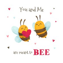 Valentijnskaart koppel grappige bijtjes hartjes humor