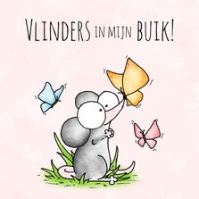 Valentijnskaart muisje - Vlinders in mijn buik!