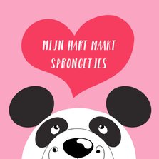 Valentijnskaart - panda - sprongetjes van geluk - SK