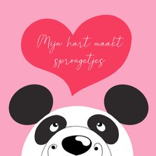 Valentijnskaart - panda - sprongetjes van geluk