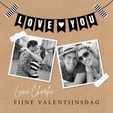Valentijnskaart slinger "love you" foto kraftlook