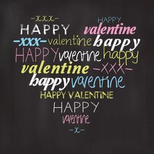 Valentijnskaart tekst hart krijtbord