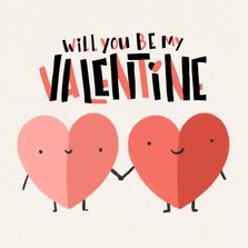 Valentijnskaart verliefde hartjes