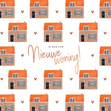 Verhuiskaart nieuwe woning huizen patroon illustratie