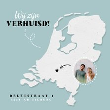 Verhuiskaart plattegrond van Nederland met foto