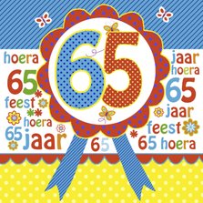 verjaardag 65 jaar rozet