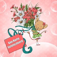 Verjaardag muis met bloemen-IH