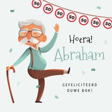 Verjaardagskaart 50 jaar humor confetti man abraham