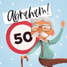 Verjaardagskaart Abraham 50 jaar humor confetti