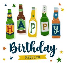 Verjaardagskaart bierflesjes