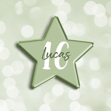 Verjaardagskaart groen met leeftijd in folieballon ster