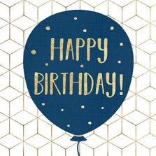 Verjaardagskaart - Happy Birthday Ballon en Confetti