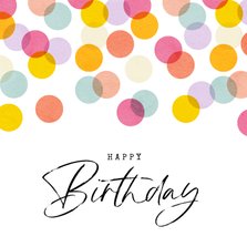 Verjaardagskaart happy birthday confetti kleurrijk feest