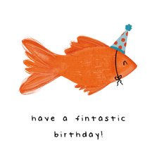 Verjaardagskaart have a fintastic birthday met vis