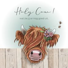Verjaardagskaart holy cow hooglander