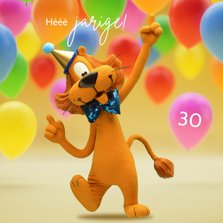 Verjaardagskaart Loeki met ballonnen - A