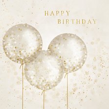 Verjaardagskaart met confetti ballonnen 