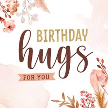 Verjaardagskaart met droogbloemen