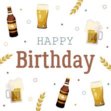 Verjaardagskaart met patroon van bier