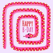 Verjaardagskaart met slang illustratie