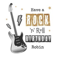 Verjaardagskaart rock n roll muziek gitaar happy birthday