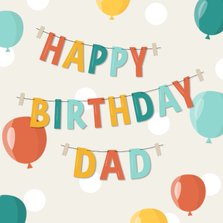 Verjaardagskaart speciaal voor vader met tekstslingers