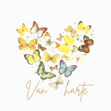 Verjaardagskaart - Vlinders in hart vorm