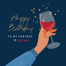 Verjaardagskaart wine humor wijn cheers happy birthday