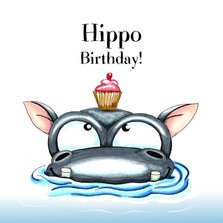 verjaardagskaarten hippo birthday