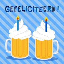 Vrolijke en grappige verjaardagskaart met bier