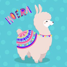 Vrolijke lieve alpaca verjaardagskaart 
