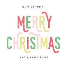 Vrolijke typografische kerstkaart met tekst Merry Christmas