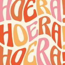 Vrolijke verjaardagskaart 'Hoera' kleurrijk