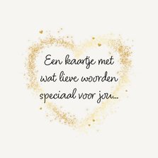 Wenskaart speciaal voor jou lieve woorden hartjes goud