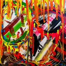 Wenskaart van abstracte kleurenexplosie