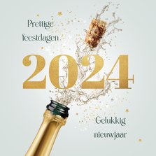 Zakelijke kerstgroet 2024 kerstkaart met champagne