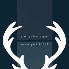 Zakelijke kerstkaart 2022-2023, eenvoudig met groot gewei 