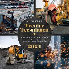 Zakelijke kerstkaart fotocollage fijne feestdagen bouw 2024