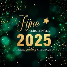 Zakelijke kerstkaart groen 2025 spetters goudlook