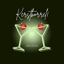 Zakelijke kerstkaart kerstborrel cocktailglazen