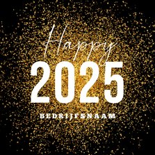 Zakelijke nieuwjaarskaart goud glitter vuurwerk 2025