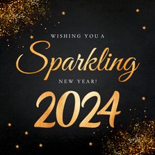 Zakelijke nieuwjaarskaart zwart Sparkling New Year