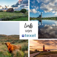 Zomaar kaart met 4 foto's van Texel