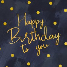 Zwarte verjaardagskaart met gouden glitter confetti